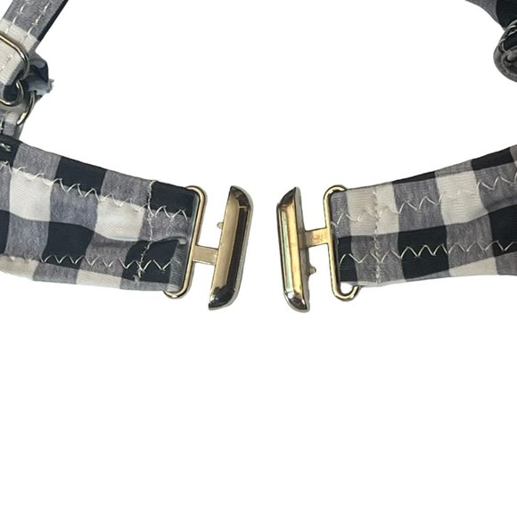 Shein Flannel Pattern One Piece Bathing Suit Keyhole Style Black White Size L - Picture 5 of 7